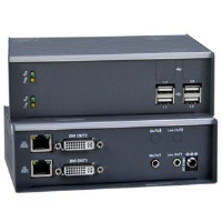 Dual Monitor DVI USB KVM Extender with Video Wall Support Over IP via Two CAT6/7 Cables, Remote