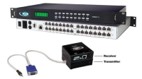SM-8X8-C5AV-LCD  Audio/Video Matrix Switch via CATx to 600 feet: 8x8