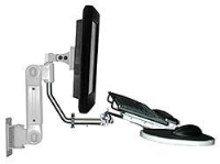 ARM-WL-LCDKB-L  Wall Mount LCD Arm with Keyboard/Mouse Holder, White