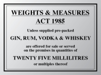 Weights & measures act 1985 sign