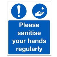 Please sanitise your hands regularly