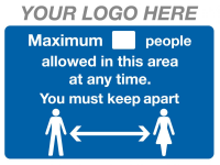 Maximum allowed in this area (Non 2m) - Temporary COVID-19 Sign