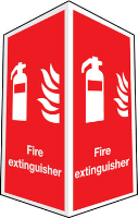 Projecting two sided Fire Extinguisher sign