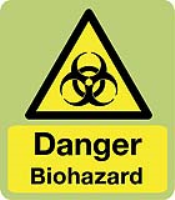 Danger Biohazard in photoluminescent sign