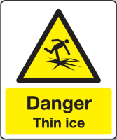 Danger Thin ice sign