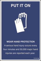 Wear hand protection poster ISO7010 symbol