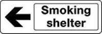 Smoking shelter arrow left sign