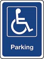 Reserved parking sign for disabled spaces