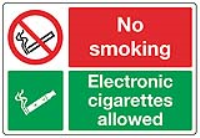 No smoking Electronic cigarettes allowed sign
