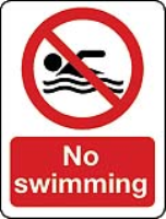 No swimming sign