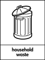 Household waste recycling sign