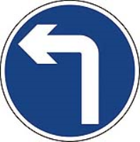 Left turn only. Fig 609. Class 2 reflective sign (CE Certified)