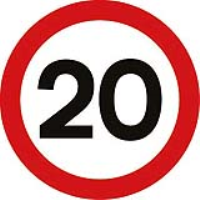 Speed 20mph Fig. 670. Dia class 2 reflective traffic sign (CE Certified)