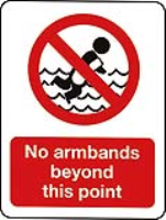 No armbands beyond this point sign