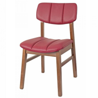 Burford Side Chair Oak & Burgundy