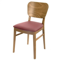 Tipton Side Chair Oak & Burgundy