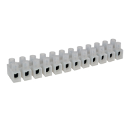 1013103012 (12 Pole natural polyamide barrier with wire protection insert pillar terminal block 11.5 mm pitch 41a 750v - Hylec APL Electrical Components)