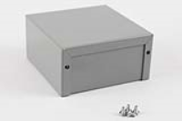 1412J (1411-1412 Series Enclosures - Hammond) - Grey - 102mm x 102mm x 51mm - 20 Gauge Steel with Aluminium Ends - IP32