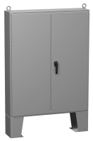 1422F10 (1422 FM Series Type 12 Mild Steel Two Door Floormount Enclosure - Hammond Manufacturing) - ANSI 61 Grey - 1832mm x 1830mm x 272mm