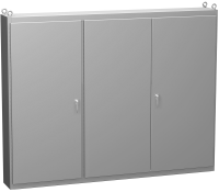 1422MD3 (1422 MD Series Type 12 Mild Steel Multi-Door Freestanding Enclosure - Hammond Manufacturing) - ANSI 61 Grey - 2187mm x 2845mm x 359mm