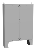 1422N4B10FQT (1422 N4 FM Series Type 4 Mild Steel Two Door Floormount Enclosure - Hammond Manufacturing) - ANSI 61 Grey - 1527mm x 1221mm x 272mm