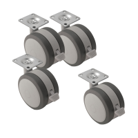 1425BLSOFT (1425BLSOFT Series Soft Grip Cabinet Caster Set - Hammond Manufacturing) - Set of Soft Casters (660lbs)