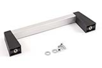 1427TBC (1427 Series Metal Handles - Hammond) - Black/Clear - 146mm x 14mm x 42mm - Aluminium & Polyamide