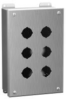 1435MSSA (1435SS Series Type 4, 4X Stainless Steel Pushbutton Enclosures - Hammond Manufacturing) - Natural Finish - 89mm x 83mm x 70mm