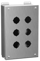 1435S16B (1435SS Series Type 4, 4X Stainless Steel Pushbutton Enclosures - Hammond Manufacturing) - Natural Finish - 146mm x 83mm x 70mm