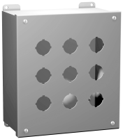 1437B (1437 Series Type 12 Mild Steel Pushbutton Enclosures - Hammond Manufacturing) - ANSI 61 Grey - 152mm x 102mm x 121mm