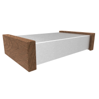 1444-16CWW (1444 Series Chassis - Hammond) - Natural - 254mm x 152mm x 51mm - Aluminium with Walnut Sides