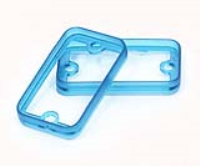 1455DBTBU (1455 Series Enclosures Open Plastic End Cap - Hammond) - Transparent Blue - 6mm x 45mm x 25mm - ABS Plastic