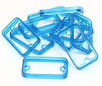 1455DBTBU-10 (1455 Series Enclosures Open Plastic End Cap - Hammond) - Transparent Blue - 6mm x 45mm x 25mm - ABS Plastic