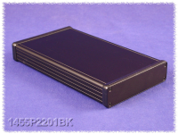 1455P2201BK (1455 Series Enclosures - Hammond) - Black - 220mm x 125mm x 31mm - Aluminium - IP54