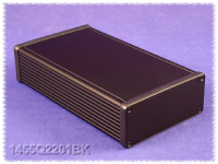 1455Q2201BK (1455 Series Enclosures - Hammond) - Black - 220mm x 125mm x 52mm - Aluminium - IP54