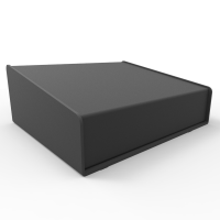 1456FE1BKBK (1456 Series Enclosures - Hammond) - Black/Black - 165mm x 140mm x 64/38mm - Aluminium - IP31