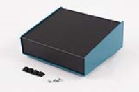 1456FE1BKBU (1456 Series Enclosures - Hammond) - Black/Blue - 165mm x 140mm x 64/38mm - Aluminium - IP31