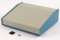 1456KH3WHBU (1456 Series Enclosures - Hammond) - Beige/Blue - 254mm x 211mm x 76/33mm - Aluminium - IP31