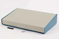 1456PH1WHBU (1456 Series Enclosures - Hammond) - Beige/Blue - 356mm x 211mm x 76/38mm - Aluminium - IP31