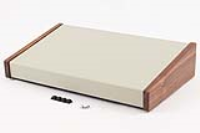 1456PH1WHCWW (1456CWW Series Enclosures - Hammond) - Walnut/Beige - 356mm x 211mm x 76/38mm - Aluminium with Walnut Sides - IP31