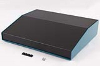 1456PL3BKBU (1456 Series Enclosures - Hammond) - Black/Blue - 356mm x 287mm x 76/33mm - Aluminium - IP31