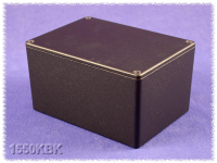 1550KBK (1550 Series Enclosures - Hammond) - Black - 140mm x 102mm x 72mm - Aluminium (Die-Cast Alloy) - IP54