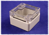 1554B2GYCL (1554 Series Enclosures - Hammond) - Grey/Clear - 66mm x 66mm x 41mm - Polycarbonate - IP68