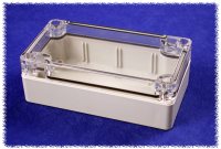 1554C2GYCL (1554 Series Enclosures - Hammond) - Grey/Clear - 119mm x 66mm x 41mm - Polycarbonate - IP68