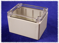 1554G2GYCL (1554 Series Enclosures - Hammond) - Grey/Clear - 119mm x 89mm x 80mm - Polycarbonate - IP68