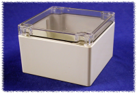 1554P2GYCL (1554 Series Enclosures - Hammond) - Grey/Clear - 119mm x 119mm x 89mm - Polycarbonate - IP68