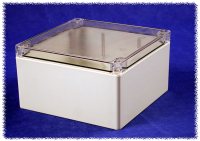 1554S2GYCL (1554 Series Enclosures - Hammond) - Grey/Clear - 160mm x 160mm x 89mm - Polycarbonate - IP68