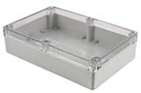 1554VAL2GYCL (1554 Series Enclosures - Hammond) - Grey/Clear - 239mm x 160mm x 600mm - Polycarbonate - IP68