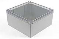 1554WA2GYCL (1554 Series Enclosures - Hammond) - Grey/Clear - 180mm x 180mm x 90mm - Polycarbonate - IP68