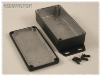 1590WGFBK (1590 Series Enclosures - Hammond) - Black - 100mm x 50mm x 21mm - Aluminium (Die-Cast Alloy) - IP65